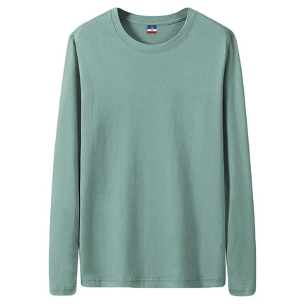 Fast Delivery T-Shirts Men Long Sleeves Tee Tops Male Autumn Plain Cotton T-shirts Plus Size 4XL 5XL Undershirts Man Clothing