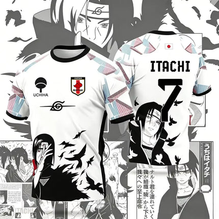 2026 New Anime Naruto Uchiha Itachi Jersey Manga Style Men's and Women's Summer Casual 3D Printed T-Shirt