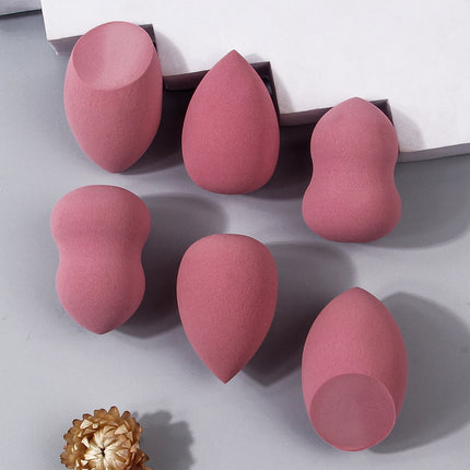 6PCS multi-color professional makeup sponge egg set, high resilience, fine makeup application, smooth facial makeup tool