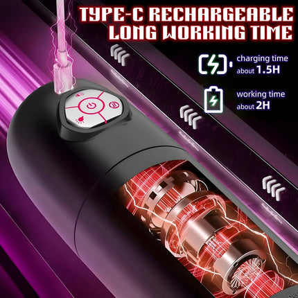 Automatic Male Masturbator Telescopic Rotating Adult Masturbator Cup Penis Pump Vibrator Thrusting Blowjob Sex Toys for Man