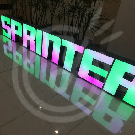 Custom RGB Metal LED Sign Wall Logo Luminous Letter Outdoor Company Store Light Signboard,Business 3D Acrylic Signage Decoration
