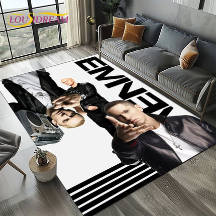 Rapper Eminem Tupac 2pac Hip-Hop Rap God Carpet Rug for Living Room Bedroom Home Sofa Decoration, Area Rug Non-slip Floor Mat