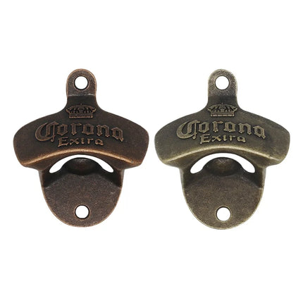 Wall-Mounted Fixed Beer Bottle Opener Corona Zinc Alloy Opener Suitable for Home Parties