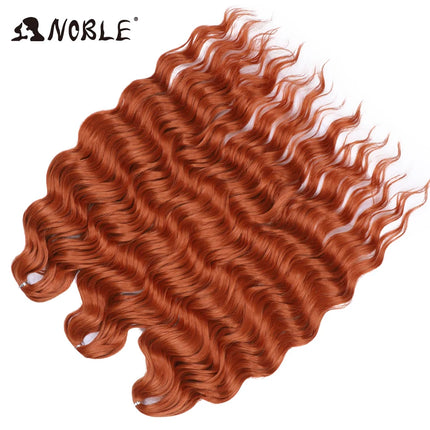 Noble Braiding Hair Extensions 24 Inch Synthetic Hair Water Wave Ombre Rainbow color Deep Wave Curl Twist Crochet Hair Extension