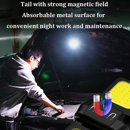 Flashlight Mini Keychain Light COB Work Light USB Rechargeable Lamp with 90° Foldable Side Lights Multifunctiona Portable Torch