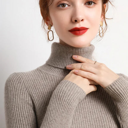 Heliar Women Fall Turtleneck Sweater Knitted Soft Pullovers Cashmere Jumpers Basic Soft Sweaters For Women 2024 Autumn Winter