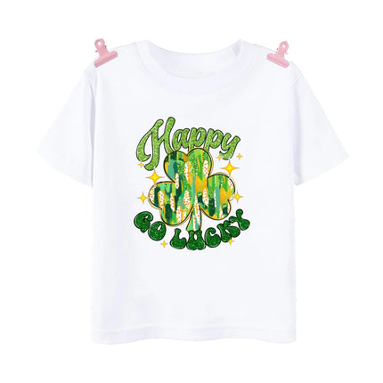 Rainbow Lucky Print Kids Shirts St. Patrick's Day Party Boys Girls Outfit T-shirt Holiday Child Short Sleeve Tops Toddler T Shirt