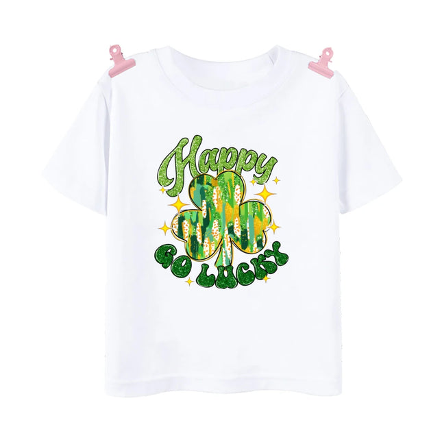 Rainbow Lucky Print Kids Shirts St. Patrick's Day Party Boys Girls Outfit T-shirt Holidy Child Short Sleeve Tops Toddler T Shirt