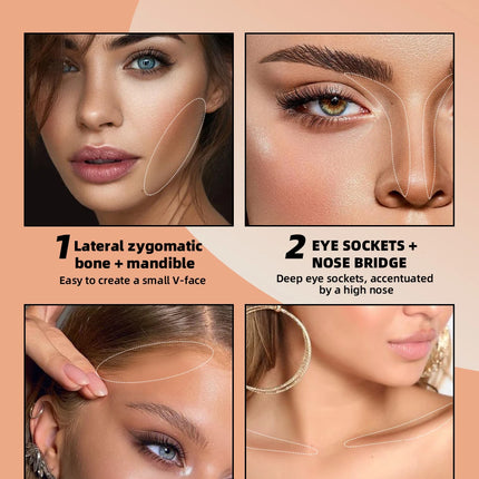 QIBEST Cream Contour Palette Dark Bronzing Powder Charlotte Makeup For Face Highlighter Bronzer Long-Lasting Concealer Cosmetics