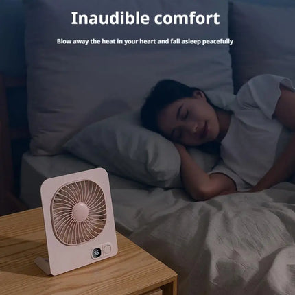 Magnetic USB Desk Fan USB Rechargeable Portable 3 Speed LED Digital Display Wall Mountable Small Cooling Fan for Home Office