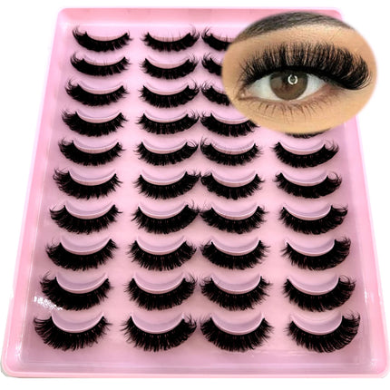 2023 New 20 pairs natural long 3D mink false eyelashes fake lashes makeup kit Mink Lashes extension eye lashes short eyelashes