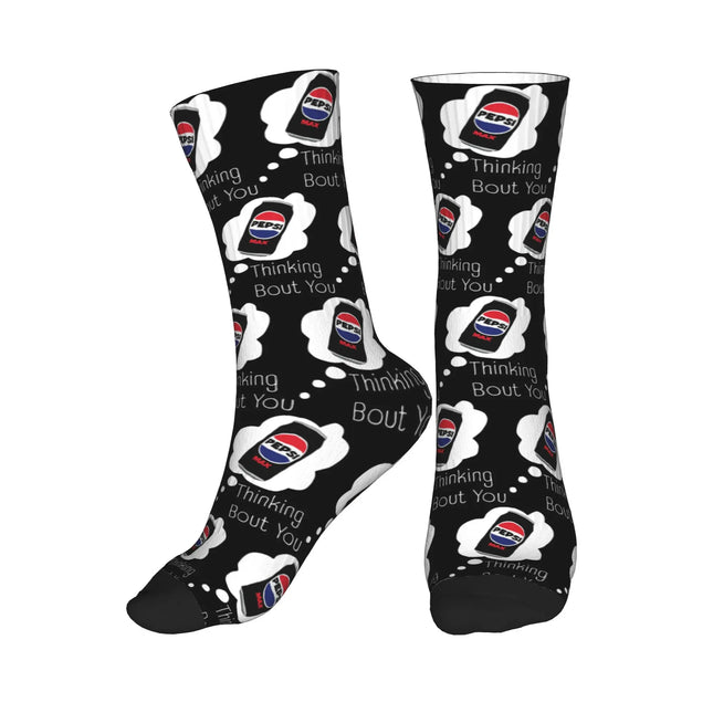 Thinking Bout You Pepsi Max Sports Socks Sweat Absorbing Stockings All Season Long Socks for Men Women Christmas Gifts