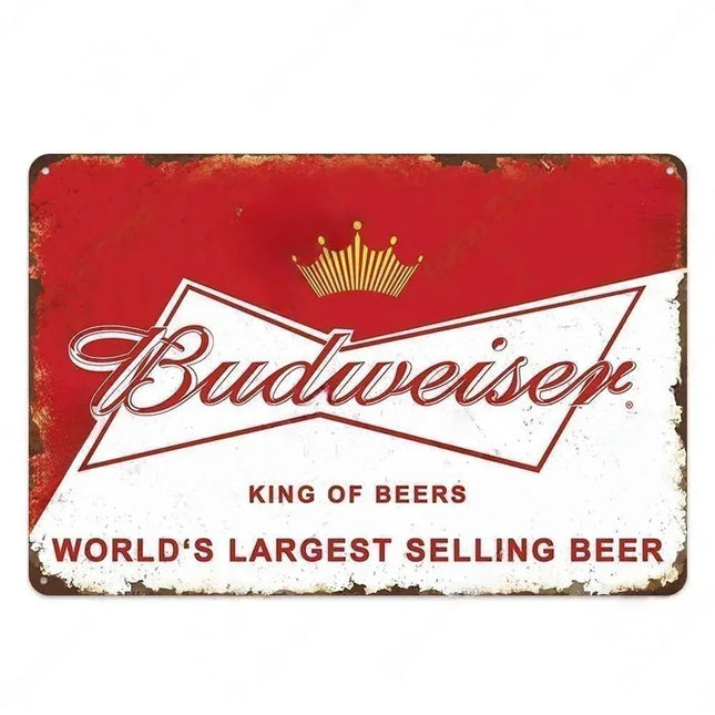 Vintage Corona Budweiser Beer Retro Metal Tin Signs Bar Man Cave Tavern Wall Decor
