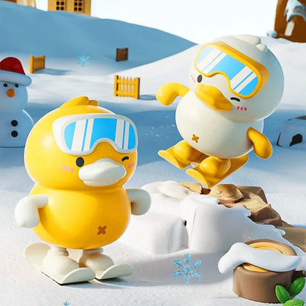 Baby Clockwork Yellow Duck Toy Cartoon Early Education Puzzle Toy Jump Duck Safe Material Training Baby Reaction Hand on Ability