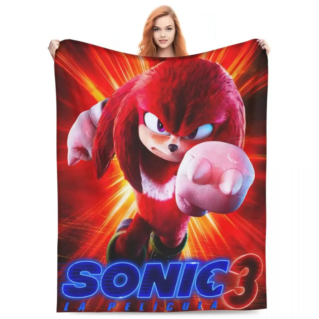 Sonic Poster Blanket 100x150cm - Soft Warm Throw Bedspread / Couverture Sonic 100x150cm - Jeté Doux Chaud