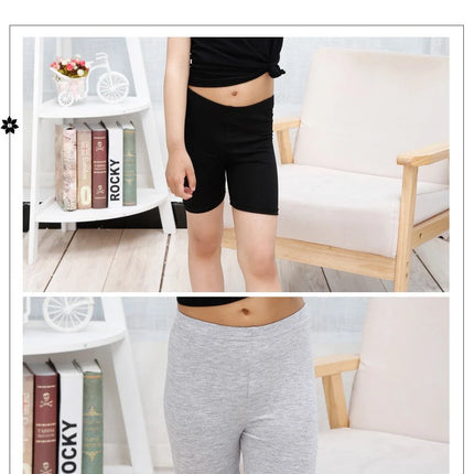 4pcs Girls Safety Pants Modal Dance Leggings Shorts 2024 Soft Candy Color Panties Girls Underwear Short tights Aged 3-12 Years