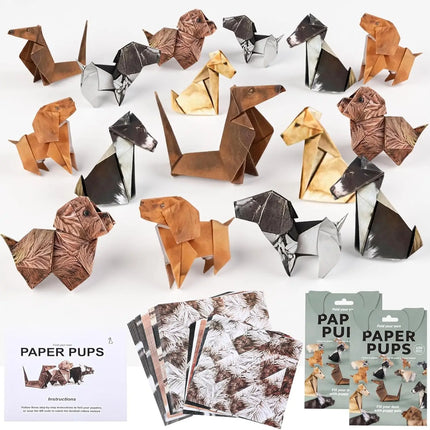 50pcs/Set 3D Cute Origami Cats and Dogs, Creative DIY Origami Kit, Fun Activities for Adults and Children, Desktop Decoration, Pet Lover's Gift, Christmas Gift, Home Decor