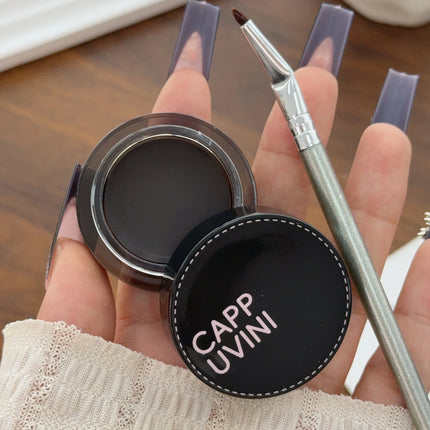 Black Brown Eyeliner Cream with Makeup Brushes Waterproof Lasting Matte Non Smudging Eye Liner Eyebrow Dual Purpose Cosmetics
