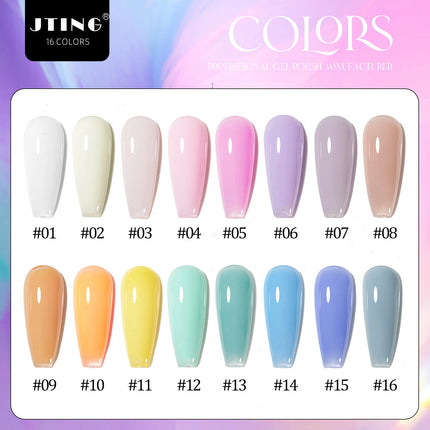 JTING 1pc 15ml Professional Quality 16colors Biab Gel Builder in a Bottle Nail Extension Vegan Cruelty Free Gel Polish