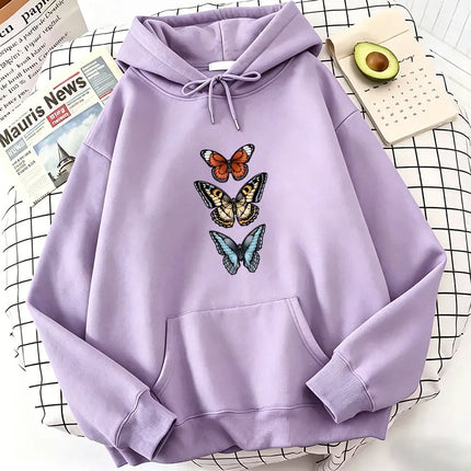 Harajuku Vintage Butterfly Print Hoodies Spring Autumn Winter Casual Hoodies Sweatshirts Men Women Tops Hoodie Sweatshirt
