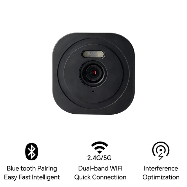 3MP 2K Tuya Window Camera, 2.4GHz & 5GHz WiFi Indoor Cameras for Home Security W/Color Night Vision, Person Motion Detection, Easy