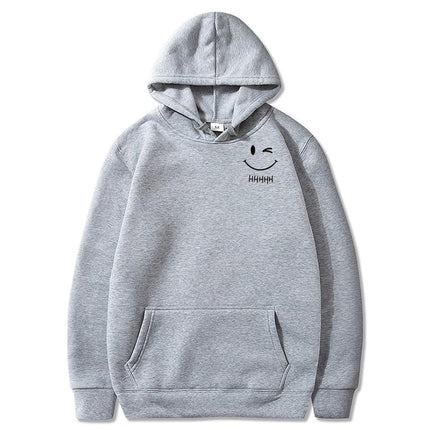 New Smiley Face Fun and Fashionable Couple Hooded Sweatshirt, Loose and Casual Hooded Sweatshirt, Running Sports Coat