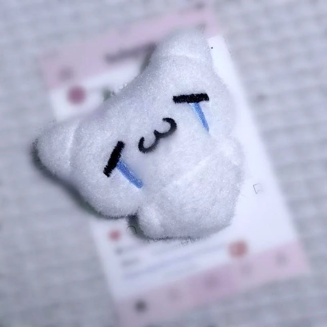 2pcs Cute Guitar Ghost Cat Couple Keychain Mini Crying Cat Doll Plush Keyring