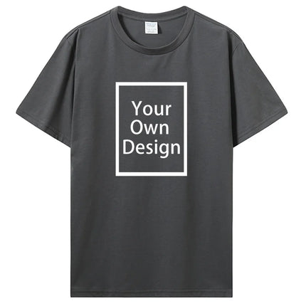 Custom Cotton Customized Print Short Sleeve T Shirt Summer Tops Tees DIY Your Like Photo Or Logo Cotton T-shirt Men Clothing
