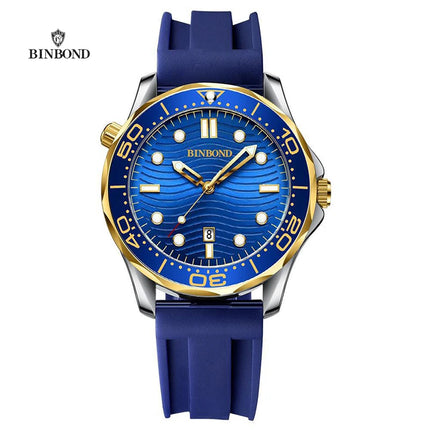 BINBOND Brand New Fashion Ultra-thin Sea Horse Series Men's Business Quartz Watches Waterproof Luminous Sports Casual Men's Watch