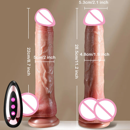 Realistic Dildo Telescopic Vibrator Female Stimulator Big Penis Anal Plug with Heating Thrusting Sex Toys for Women