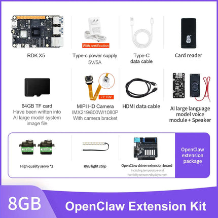 D-Robotics RDK X5 Development Board 4GB 8GB AI Large Model Powered By Sunrise 5 Chip 10 TOPS Computing Power for Robot Project