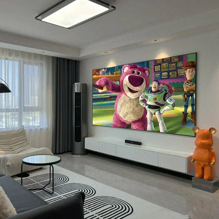 2026 ALR Black Diamond Fixed Frame Projection Screen 1CM Ultra Narrow Bezel Ambient Light Rejecting 4K 8K 3D HD Normal Projector