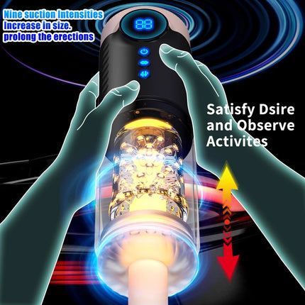 Mens Automatic Sucking Masturbator 9 Model Rotating Thrusting Vibration Penis Trainer Glans Cock Blowjob Stimulator Male Sex Toy