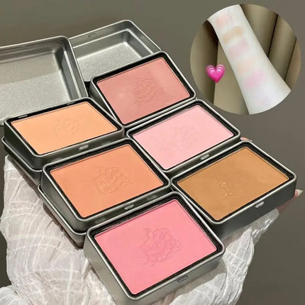 "1Pc HERORANGE Iron Box Cheek Blush Mineral Powder Long-Lasting Facial Contour Tint Single Color Cosmetics Blush Palette