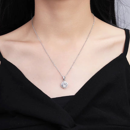 Classic 4 Prong Moissanite Pendant for Couple Men Women Wedding Jewelry Necklace D Color Lab Diamond Luxury Fine Jewelry