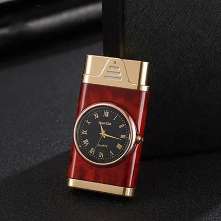 Rocker Arm Watch Metal Unusual Gas Lighters Jet Butane Torch Lighter Windproof Cigarette Cigar Lighter Gadgets for Men