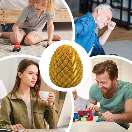 Fun 3D Printed Dragon Egg Spinning Fidget Toy Stress Relief Stretchable Deformable Sensory Fingertip Toy for Adults Kids Gifts