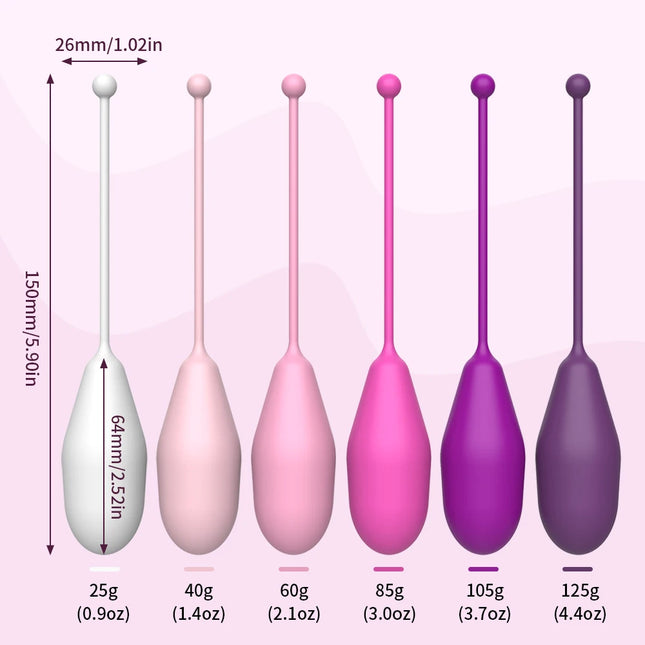 6 Set Safe Silicone Vaginal Tightening Balls Female Geisha Kegel Ball Tighten Ben Wa Vagina Muscle Trainer  Sex Toy for Women