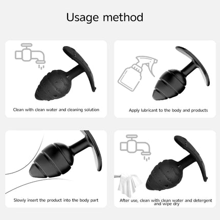 Silicone Anal Plug Soft Butt Plug with Metal Ball Rolling Massage for Women Male Erotic Massager Dildo Vibrator Anal Toys Adult