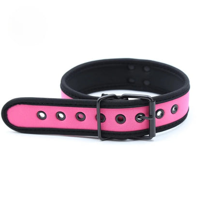 Adjustable Pink Neoprene Neck Collar Soft Padded Choker BDSM Bondage Slave Restraint Adult Game Sex Toy for Couples Fetish