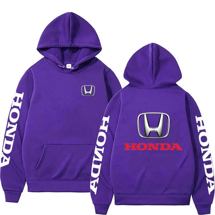 New Autumn/Winter Honda Racing Men's Black Hoodie, Stylish Men's Sweatshirt, Sporty Women's Street Style Pullover