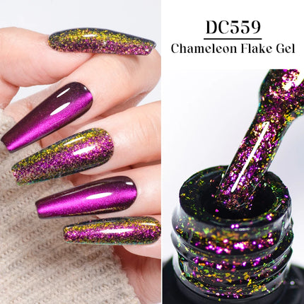 Chameleon Flake Nail Gel Polish Sparkling Glitter Laser Semi Permanent Nails Art Soak Off UV Gel Varnish Nail Supplies Manicure