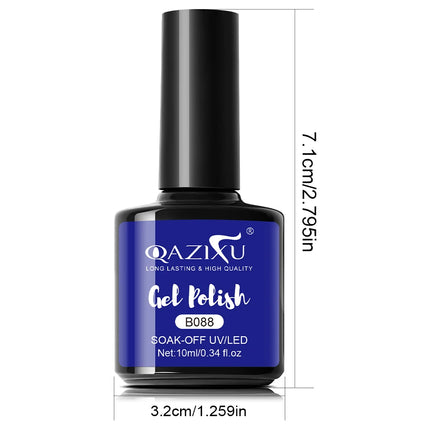 QAZIXU 10ml Klein Blue Nail Polish Gel Soak Off UV LED Manicure Semi-Permanent Nail Art Varnish For Salon & Home Pure Gel Polish