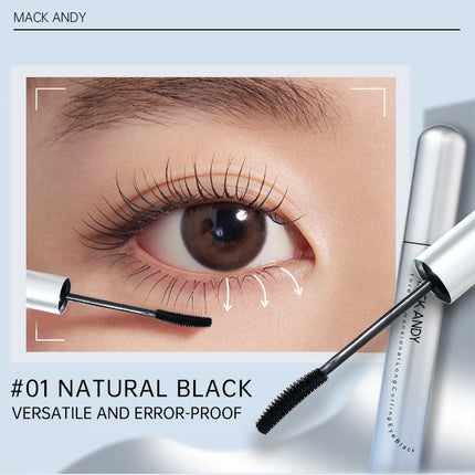 MACKANDY 3D Washable Mascara Makeup, Volumizing & Lengthening Defining Curling Buildable Formula Blackest Black, Paraben Free