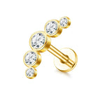 Five Zircon / Earrings / China Mainland|1.2(16G )x6mm|Ears|Animal