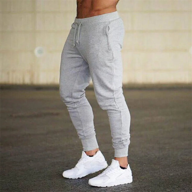Men's Slim Fit High-Quality Solid-Color Drawstring Trousers Spring Autumn Outdoor Street Sports Casual Comfortable