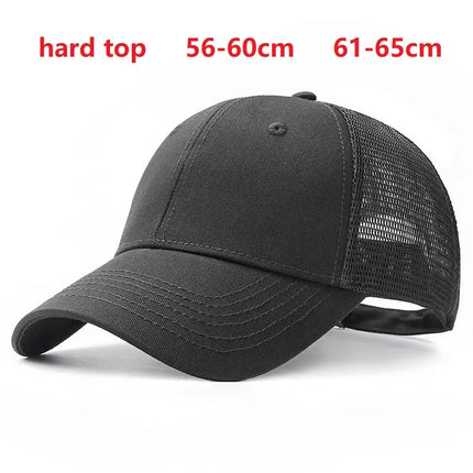 Baseball Hats for Big Head Plus Size Men Women Mesh Outdoors Sport Caps Dad Oversize Trucker Cap 56-60cm 60-65cm