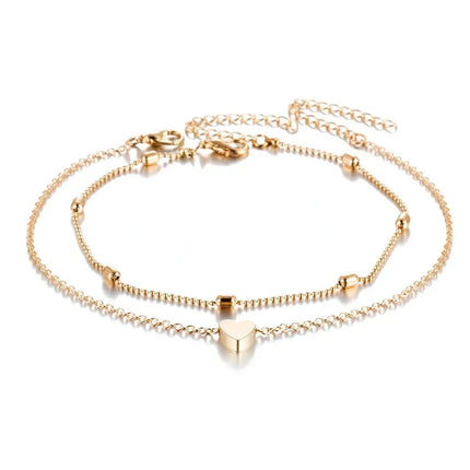 Female Heart  Anklets Bracelet Sandals Foot Jewelry Leg New Anklets on Foot Bracelets for Women Leg Chain Jewelry Accessories