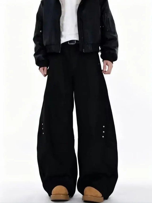 Y2k Wide Leg Suit Pants Men Casual Drape Straight Baggy Curved Dress Pants Business Work Wear Trousers Streetwear