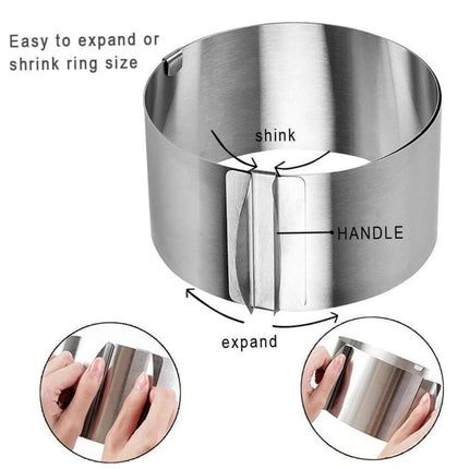 1pc Adjustable Cake Ring Mold Stainless Steel Round Baking Ring Telescopic Mousse Cake Ring Pastry Cooking Supplies Cake Tool